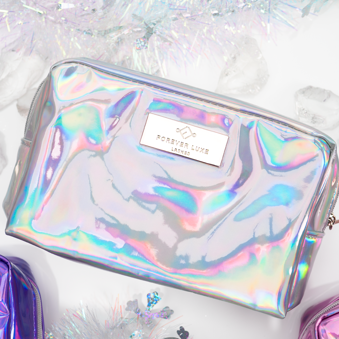 Girls Luxury Holographic Utility/Cosmetic Bags • Amazing Quality with Eye  catching look and Perfect size • Size : 22x13x14cm • Easy to…