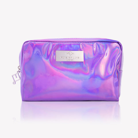 Purple Holographic Makeup Bag
