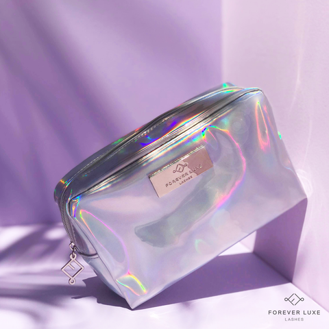 Silver Holographic Makeup Bag